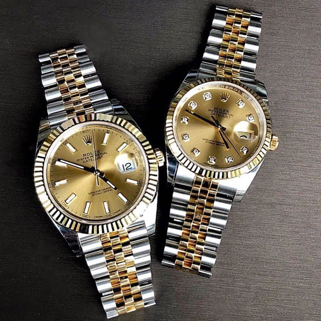Premium Day Date Two Tone Couple Watches