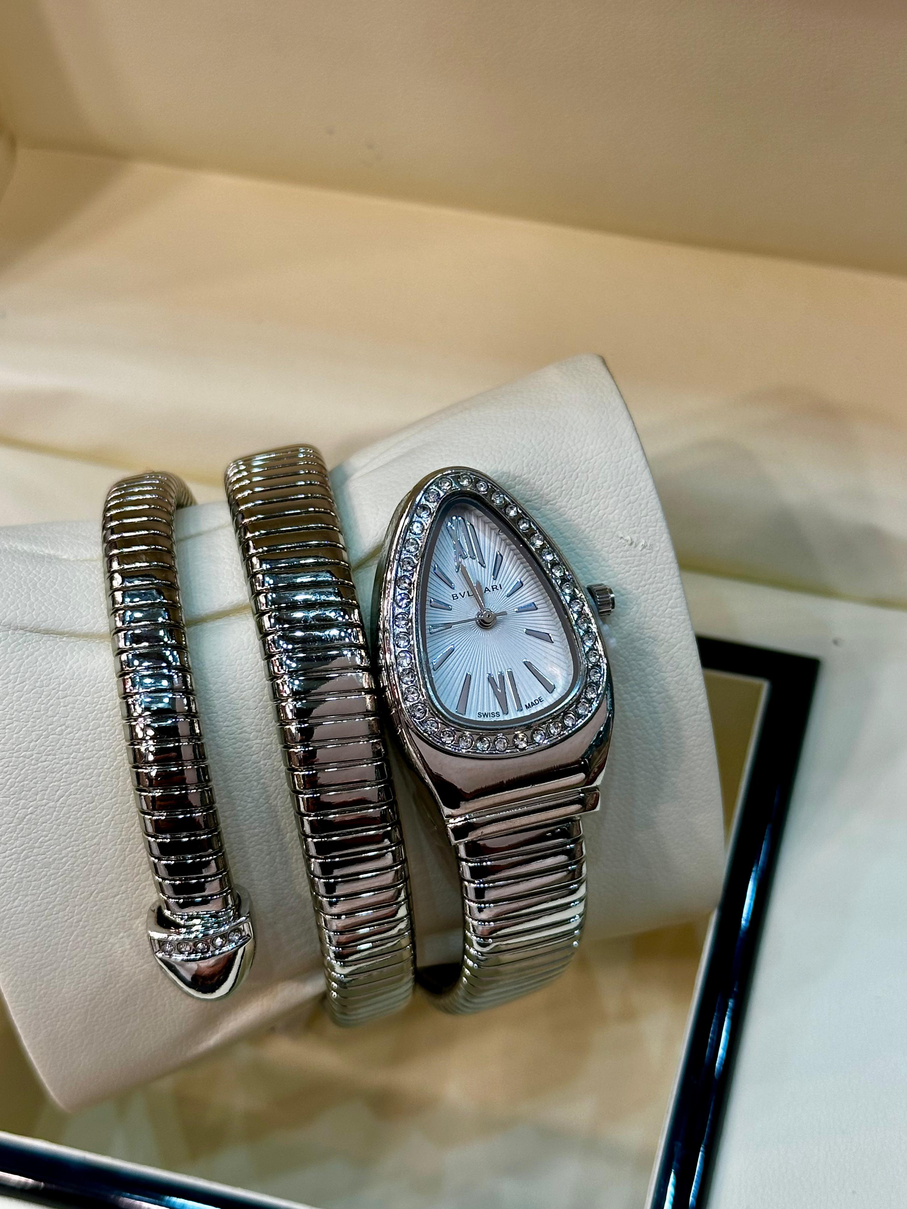 BVLGARI Snake Watch -White Dial Silver strap