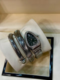 BVLGARI Snake Watch -Black Dial Silver strap