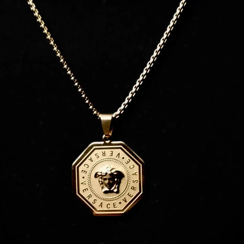 Versace Medusa Majesty Golden Amulet Pendant Necklace