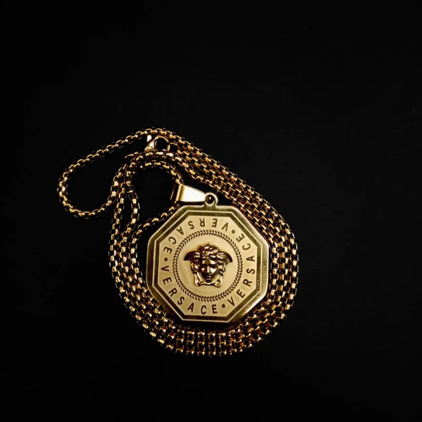 Versace Medusa Majesty Golden Amulet Pendant Necklace