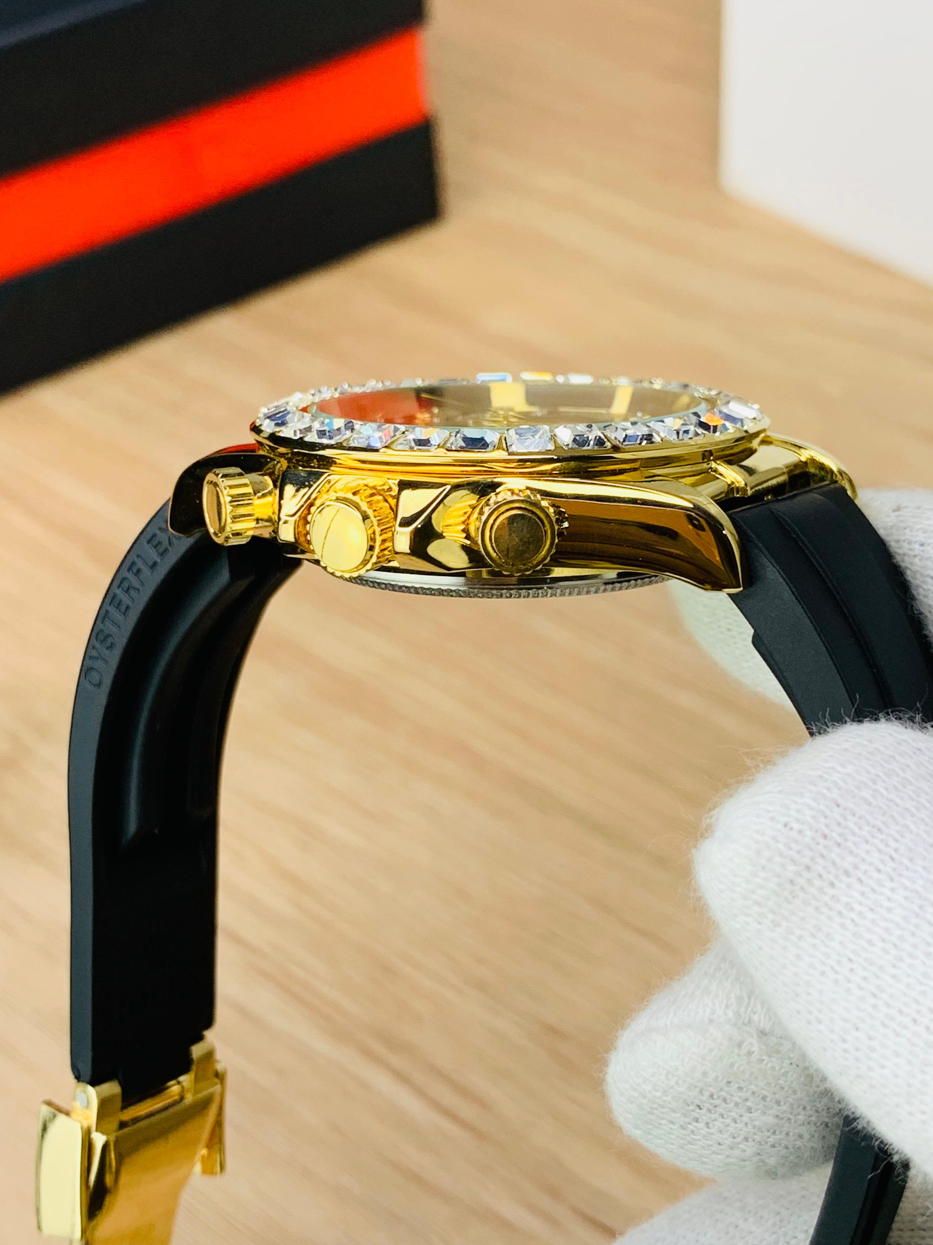 Rolex Daytona Tiger Eye Gold With Diamond Bezel Dial Men’s Watch