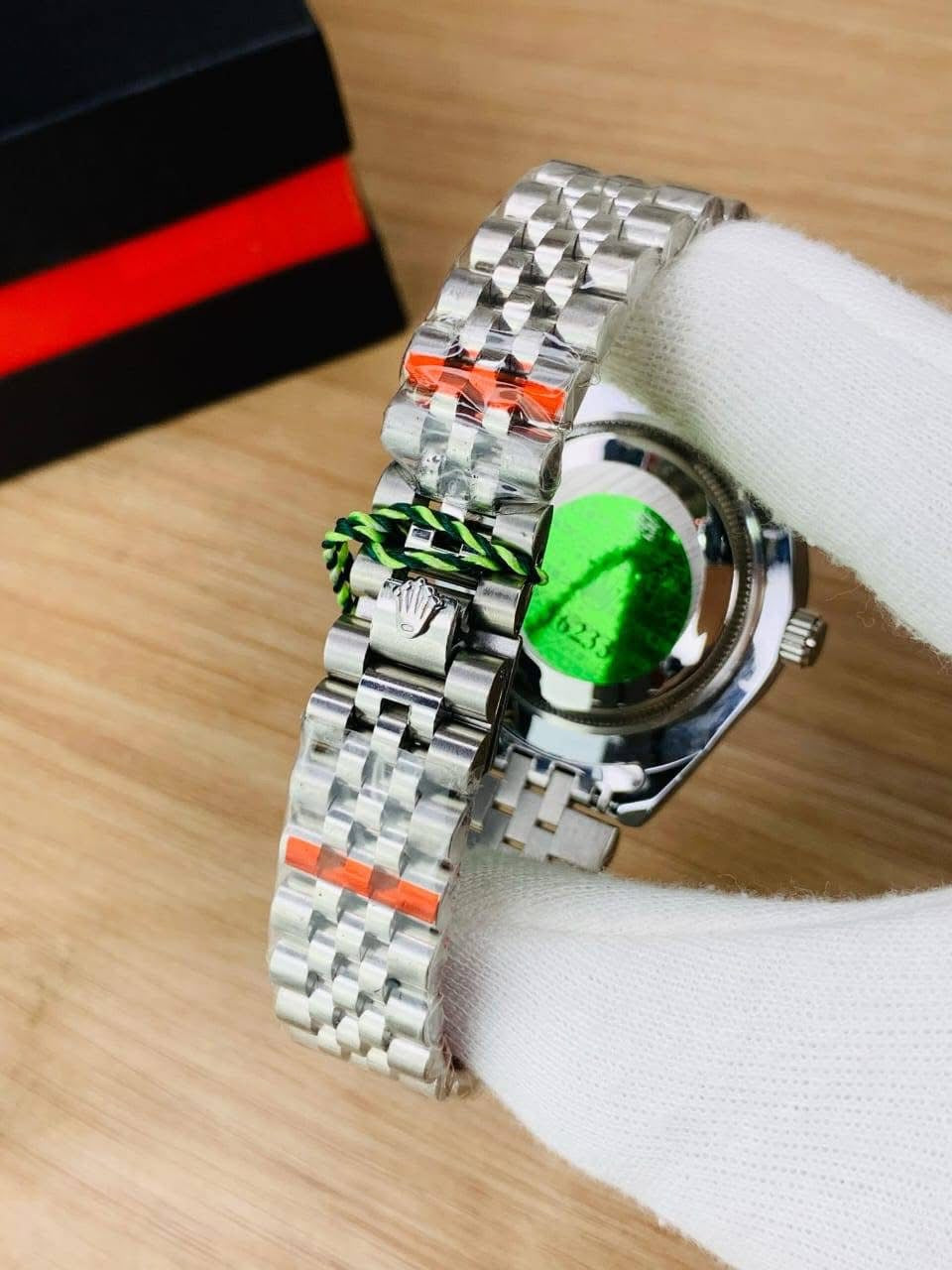 Rolex Date Just Silver Black Dial Men's Watch