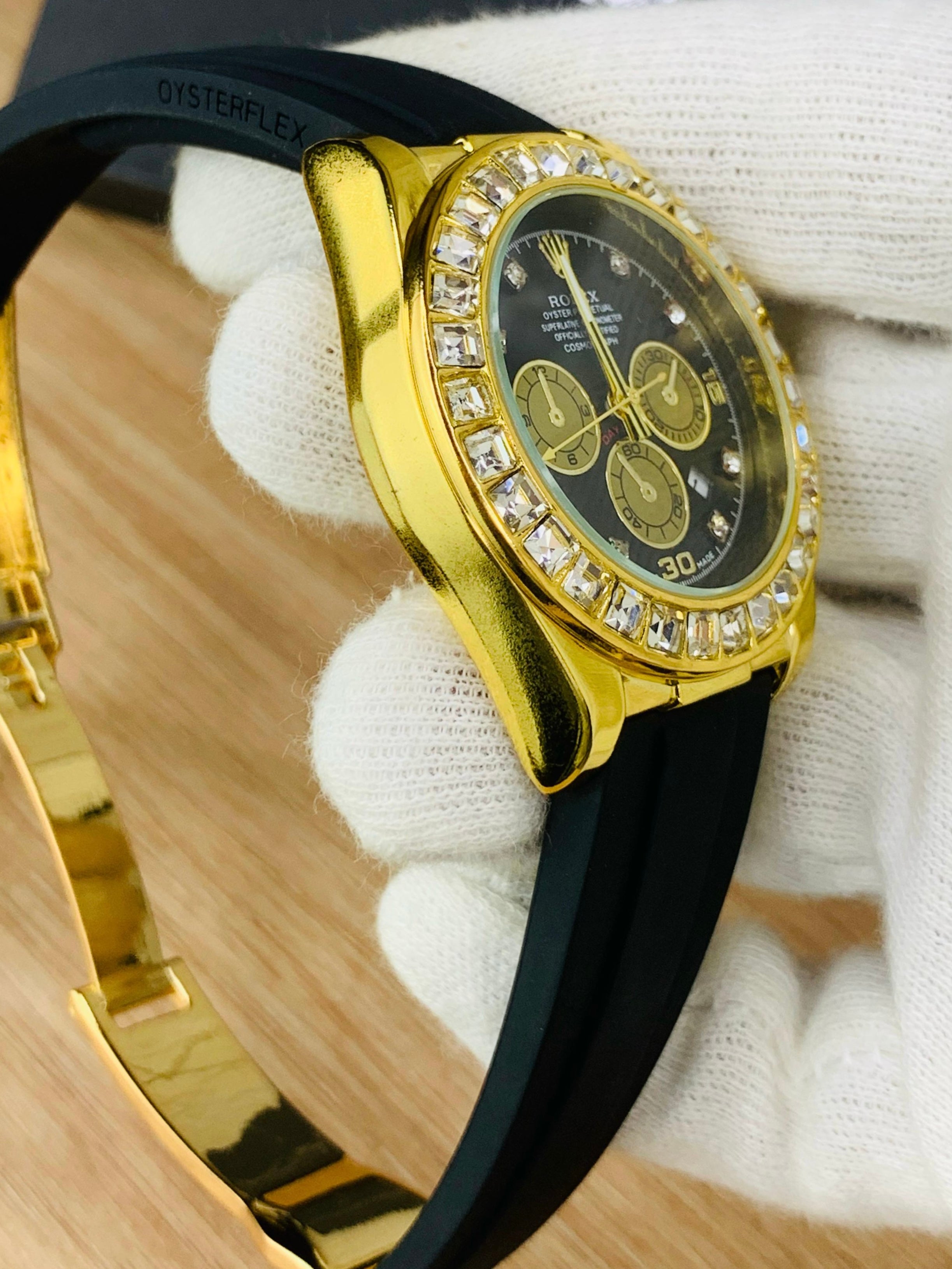 Rolex Daytona Tiger Eye Gold With Diamond Bezel Dial Men’s Watch