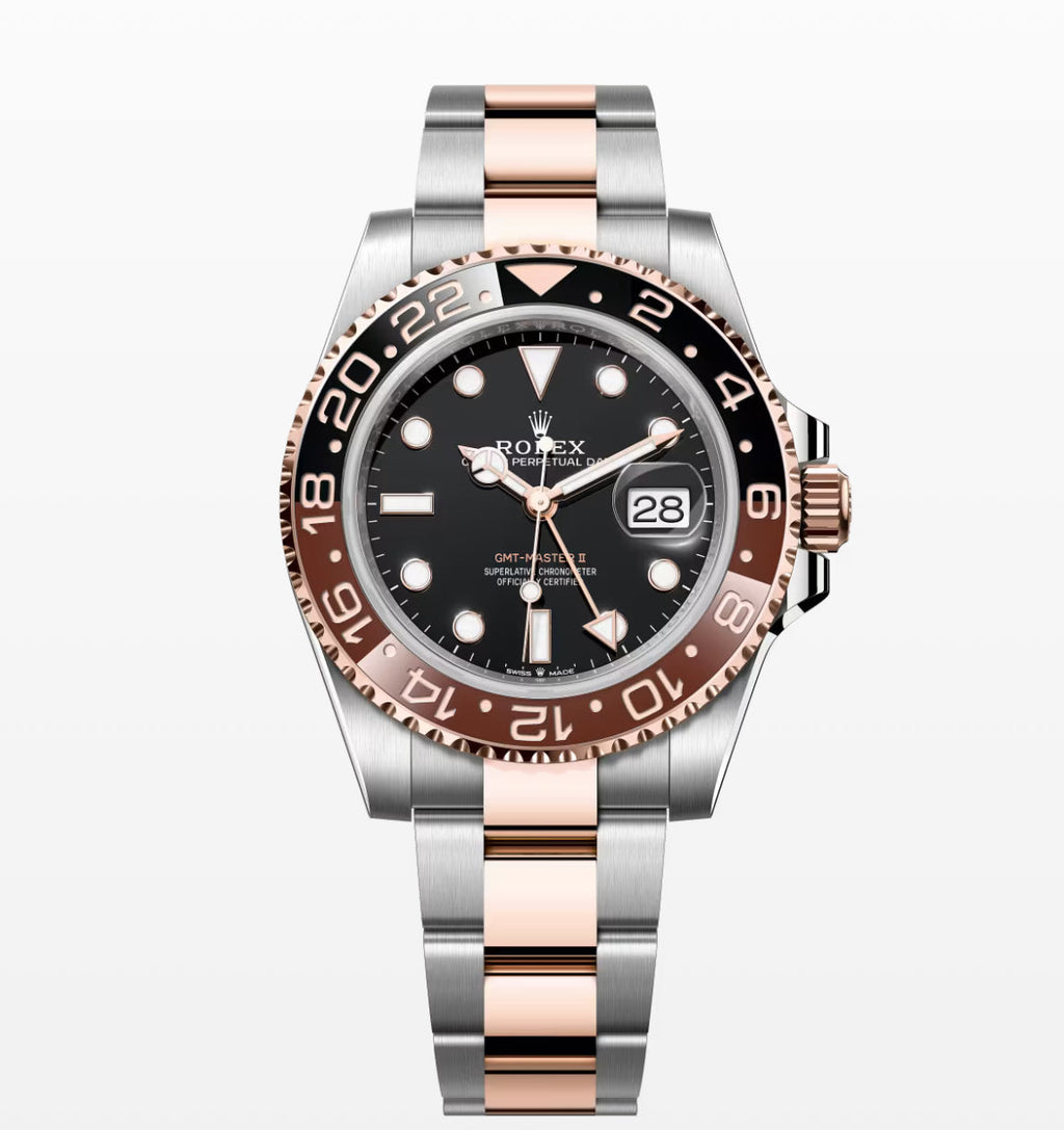 Rolex GMT Master II Stainless Steel and Rose Gold ''Root Beer'' Men's Watch