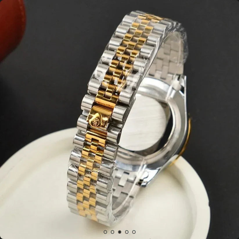 Rolex Date Just Two Tone Brown Dial Men's Watch