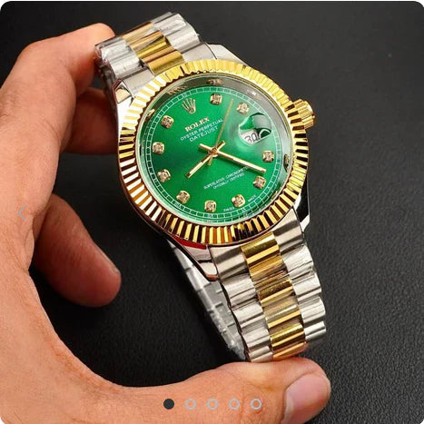 Premium Day Date Two Tone Silver Gold  Dial Watch