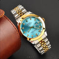 Rolex Date Just Two Tone Tiffany Blue Dial Men's Watch