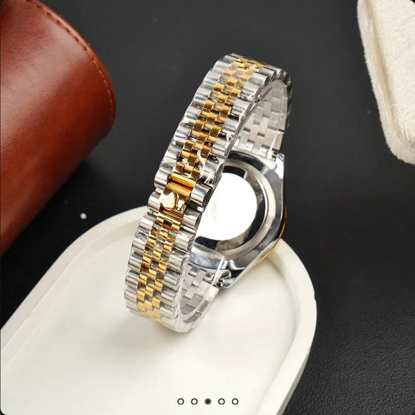 Rolex Date Just Two Tone Tiffany Blue Dial Men's Watch