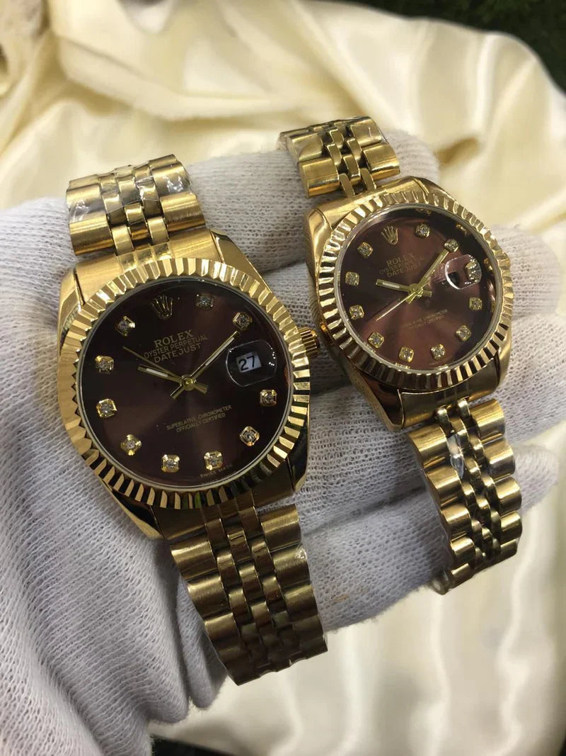 Premium Day Date Two Tone Couple Watches