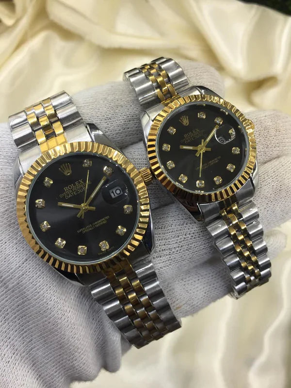 Premium Day Date Two Tone Couple Watches