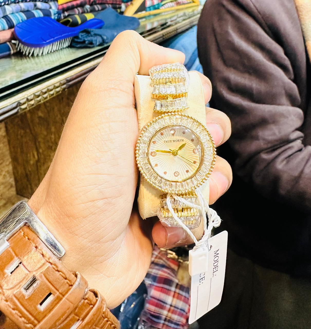 True Worth Ladies Stone Watch