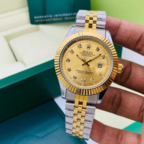 Premium Day Date Two Tone Silver Gold  Dial Watch