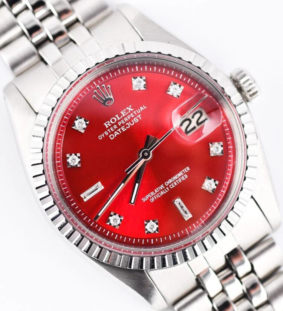 Premium Day Date Two Tone Silver and Mehroon  Dial Watch