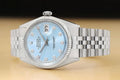 Rolex Date Just Two Tone Tiffany Blue Dial Men's Watch