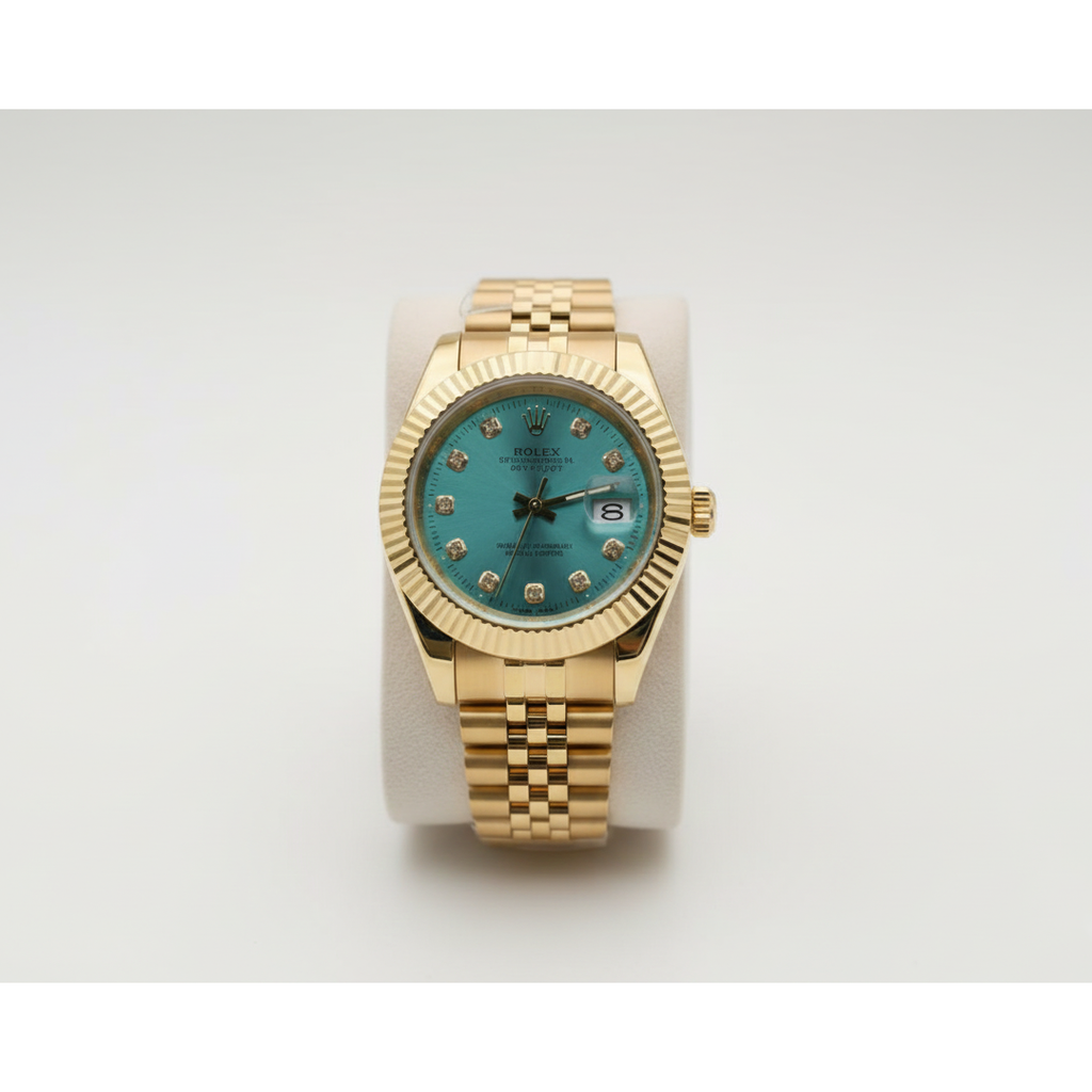 Rolex Date Just Two Tone Tiffany Blue Dial Men's Watch