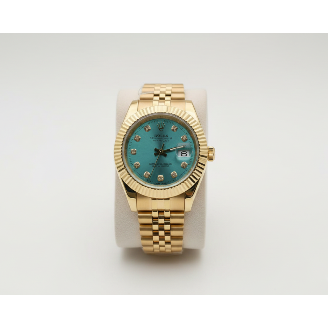 Rolex Date Just Two Tone Tiffany Blue Dial Men's Watch